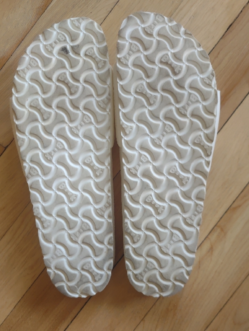 Birkenstock White Single Strap Slide Sandals - Picture 8 of 10